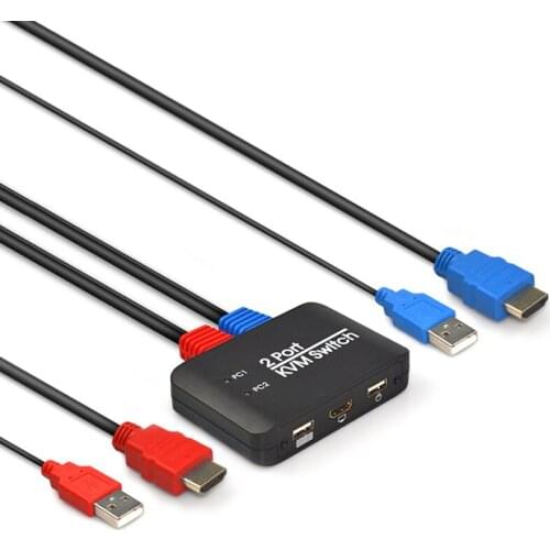 AIXXCO KVM switch HDMI switcher into a high-definition mouse and keyboard switch KVM2 port 4K