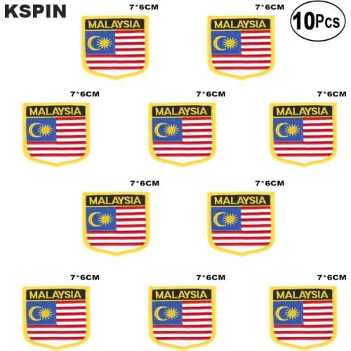 Malaysia Flag Embroidery Patches Iron on Saw on Transfer patches Sewing Applications for Clothes in Home&Garden
