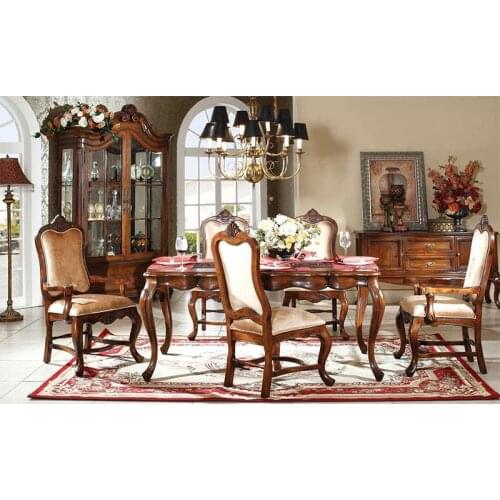 American style 1.65 meters luxury solid wood carving furniture European style retro dining table Обеденный стол в стиле GH220