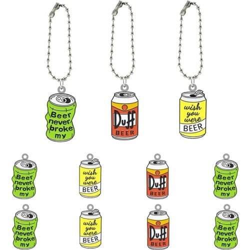 TAFREE Cartoon Personality Cans With Funny Acrylic Doll Keychains Boys And Girls Fashion Accessories Heat Shrinkable Keychains