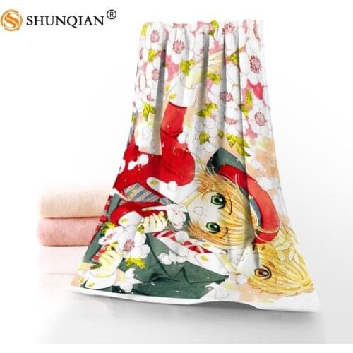 Custom card captor sakura Towels Microfiber Fabric Popular Face Towel/Bath Towel Size 35x75cm, 70x140cm Print your picture