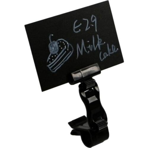Swivel Black Rotating Pinch Clip Sign Holder for Surfaces Up Pop Price Tag Display