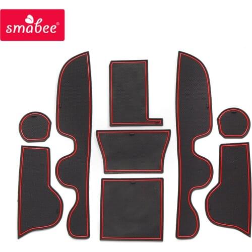 Smabee Anti-Slip Gate Slot Cup Mat Fit for Benz EQC Accessories Rubber Door Groove Pad Non-Slip Mats Cover Car Sticker Styling