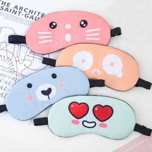 Sleeping Eye Night Cute Mask Facial Expression Sleep Mask Cotton Eye Bandage Patches Sort Blindfold For Travel Girl Dream Relax
