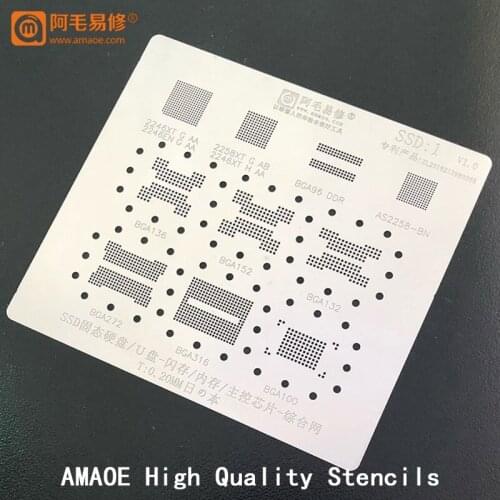 BGA Reballing Stencil FOR SSD BGA96/136/152/132/272/316/100 AS2258 2246XT 2258 IC CHIP Plant Tin Heating Template Repair Tool