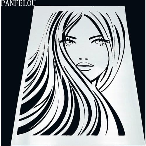 29.5*21cm Fashion girl scrapbook stencils spray plastic mold shield DIY cake hollow Embellishment printing lace ruler