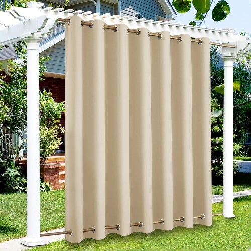Patio Outdoor Curtain Sun Block Windproof Window Curtains Waterproof Blackout Curtains For Garden Bedroom Drapes Porch Gazebo