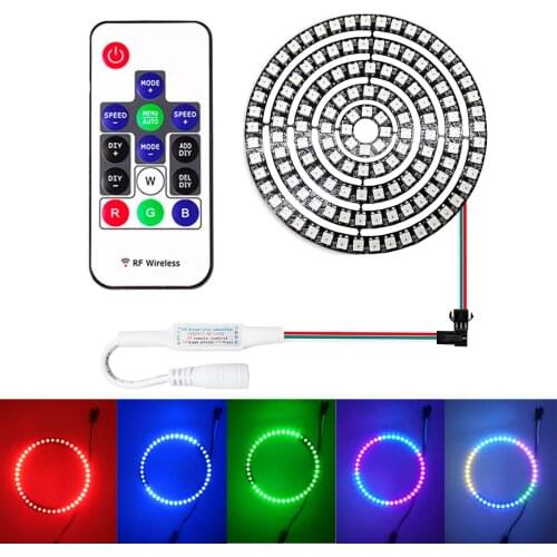 USB WS2812B 5050 RGB Ring with 14/17/21key RF Led Controller Kit WS2812 RGB Addressable Led Strip lights DC 5V