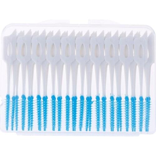 Oral Care 40Pcs/Box Toothpicks Push-Pull Interdental Brush Toothpicks 0.7mm Gum Orthodontic Wire Brush