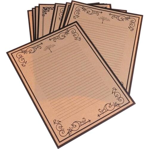 1 Set European Vintage Style Writing Paper Letter Stationery Kraft Office Supplies