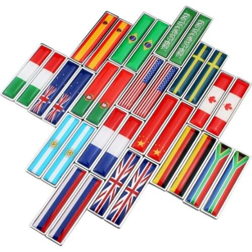 1 Pair Country National Flag France England America Hot Metal Stickers Car Styling Motorcycle Accessories Badge Label Emblem