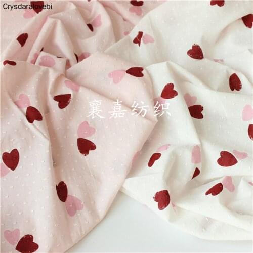200x140cm Cotton Fabric Cotton Heart Printing Childrens Clothing Womens Blouse and Skirt Fabric Handmade DIY Fabric