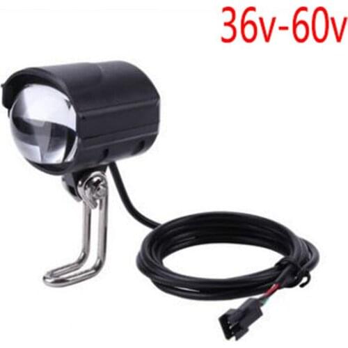 36V-60V Electric Bike LED Front Light E-Bike Bicycle 2 in 1 Waterproof Horn Headlight Biking Portable Dustproof Cycling Parts