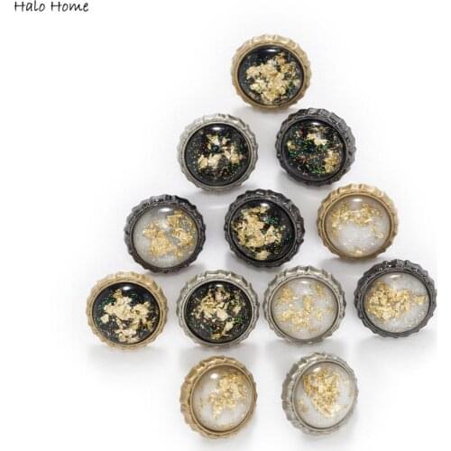5pcs Round Sequins Starry sky Metal Shank Buttons Sewing Scrapbooking Home Clothing Replace Handmade Crafts Shirt Decor 12.5mm