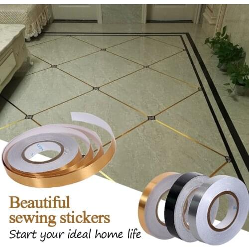 50x0.05m Gap Sealing Foil Tape Waterproof Gold Silver DIY Copper Foil Strip Wall Sticker Floor Seam Sticker Home Decor