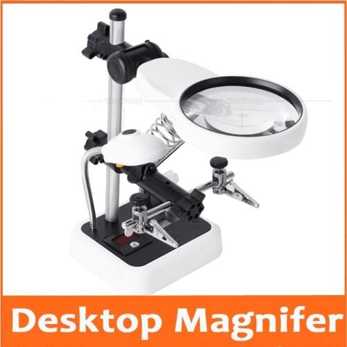 3.5X 5X 8X USB 6pcs LED Table Lamp LED Illuminated Desk-top Welding Magnifier Magnifying Glass Cell Phone Circuit Board Repair