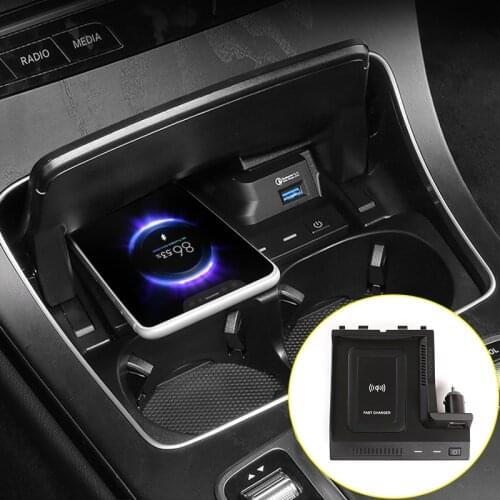 QI Car Wireless Charger For Mercedes Benz GLC C180 C200 C260 C Class W205 Accessories Fast Charge Phone Holder Charging Plate