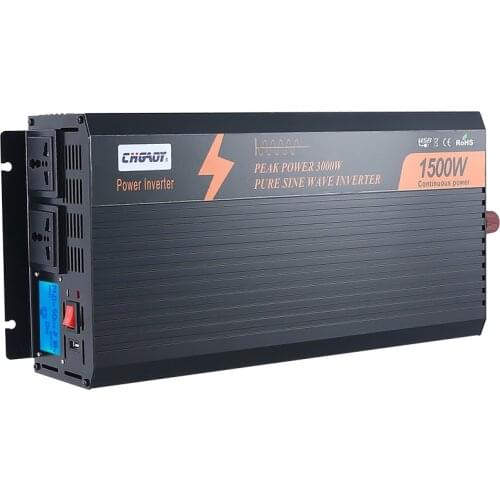 CHGAOY Peak Power 1500W Vehicle Inverter Pure Sine Wave 1500w-12v-120 Or 240V American Socket With LCD