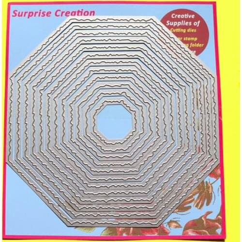 Large Cutting Dies Torn Edge Octagon Scrapbook Cardmaking Paper Craft DIY Metal Stencil Surprise Creation