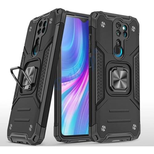 Armor Shockproof Case for Xiaomi Redmi Note 8 Pro Luxury Military Bumper Defender Magnet Car Holder Ring Case Cover