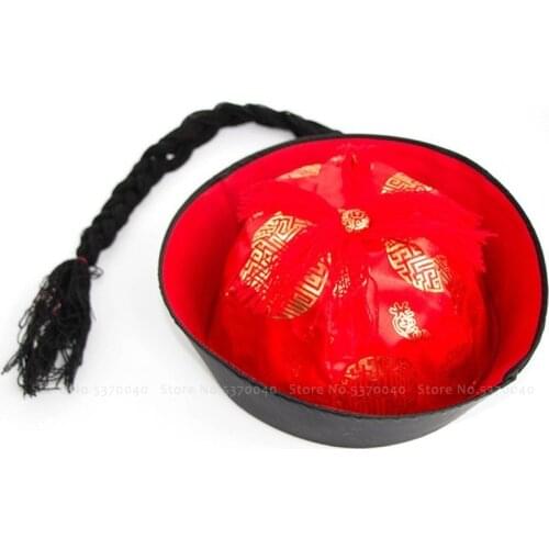 Carnival Qing Dynasty Zombie Hats Scary Eunuch Cosplay Costume Caps Halloween Witch Ghost Cos Cap Festival Headwear Party Props