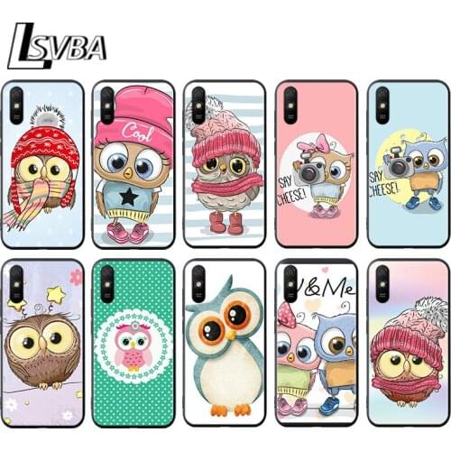 Cute Owl Hearts Lover for Xiaomi Redmi 10X Pro 5G 9A 9I 9T 9 GO K40 K30 K20 Ultra 8 7 6 5 4X Pro Soft Black Phone Case