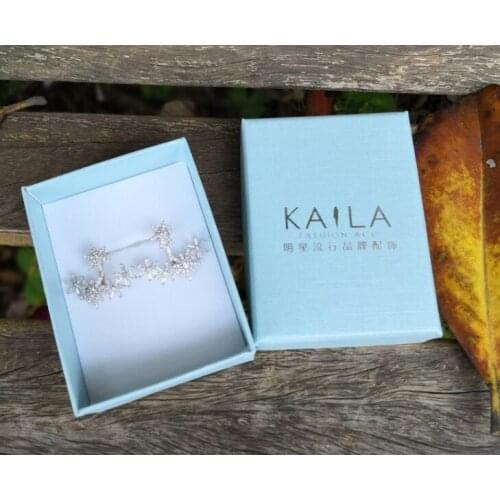 CMYK printing OEM design white paper box packaging with great sizes,logo printed velvet paper packaging jewelry box ---PX11884