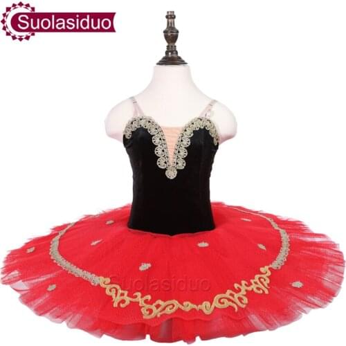 Children Black Classical Stage Ballet Tutu Apperal Girls Red Professional Ballet Dance Costumes Kids Ballet Skirt Adult Dresses