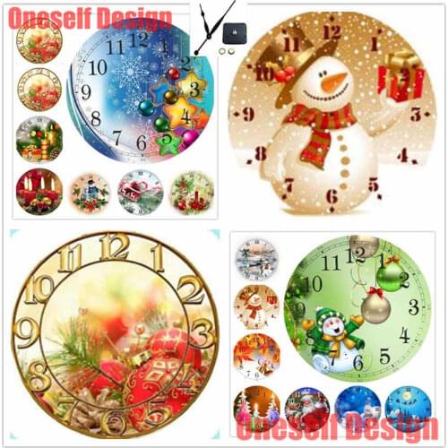 Diy new christmas decorations for home 5d diamond painting with clock Santa Claus 5d diamond embroidery full set with clock