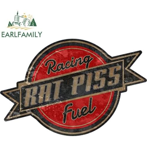 EARLFAMILY 12cm x 8.5cm Rat Rod Rat Piss Racing Fuel Decal Racing Parts Car Sticker Bumper Window Side Decal DIY Car Body Decals
