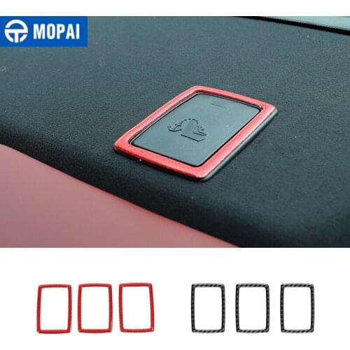 JIDIXAN Carbon Fiber Sickers Car Interior Seat Belt Buckle Decoration Cover Trim for Dodge Challenger 2015-2020 Accessories