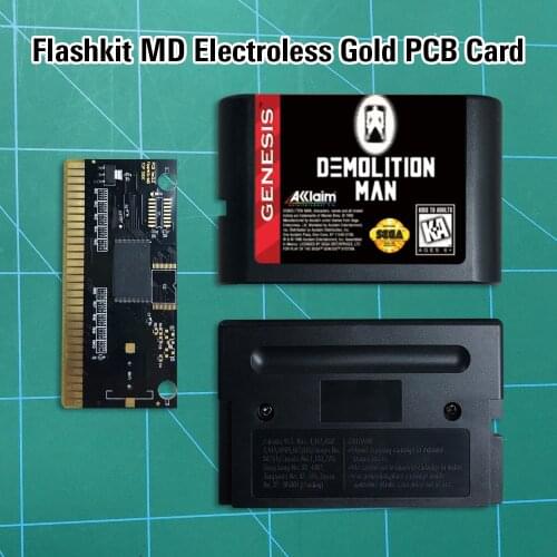 Demolition Man - Flashkit MD Electroless Gold PCB Card 16 bit MD Games Cartridge For MegaDrive Genesis console
