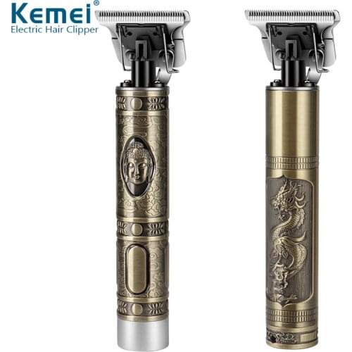Kemei KM-1974A Professional Hair Clipper Barber Hair Trimmer for Men Retro Buddha Cordless Edge Electric Hair Cutting Machine