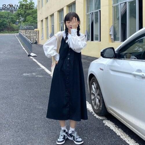 Sets Women Spring Two Piece Solid Clothing Full Sleeve Shirts Female Korean Style Lovely Mujer Sweet Outfit Loose Cozy Female BF