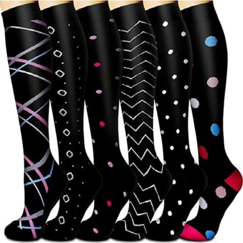 2021 Men and women Compression Stockings Cycling 6 Pairs nursing Nursing For Running Sports 15-20 Mmhg Prevent varicose veins