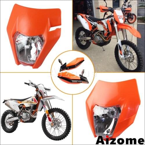 Dirt Bike Emark Headlamp Fairing Mask For SXF SX XCW XC EXC XCF 125-500 Six Days 2018 2019 Enduro 7/8" Handlebar Handguards