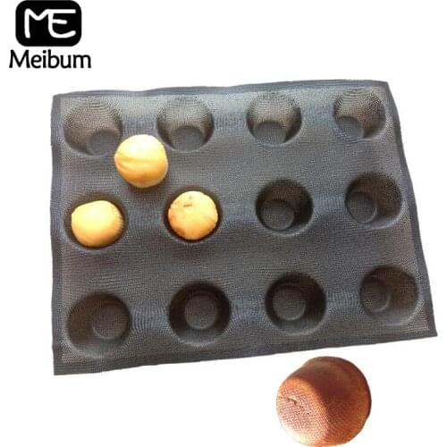 Meibum 12 Cavity Silicone Bread Mold Party Homemade Round Bun Non Stick Mould Make For Eclair pastry Bakeware Baking Tools