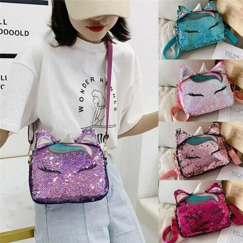 NoEnName Fashion Women Sequins Tote Messenger Cross Body Unicorn Shinny Handbag Ladies Hobo Bag Shoulder Bag Satchels