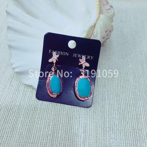 Europe and the United States fashion accessories new personality simple creativity shiny rose gold plating pine stone earrings