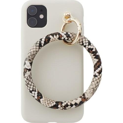 Fashion Snake Skin Leather Bracelet Big Circle Hand Ring Case Cover For Samsung Galaxy Note 20 10 9 S21 S20 Ultra S10E/9/8 Plus