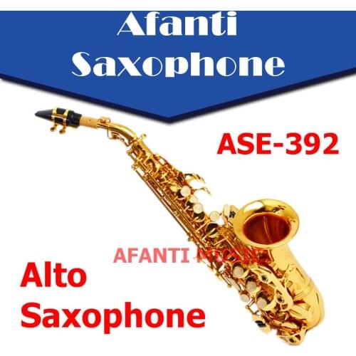 Afanti Music Bb tone / Brass body / Gold finish Alto Saxophone (ASE-392)