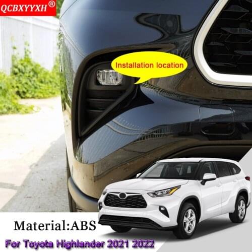 Car Front Rear Fog Light Frame Sticker Sequins Cover Automobiles Decoration Accessories For Toyota Highlander Kluger 2021 2022