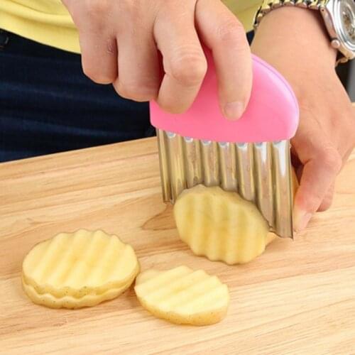 1pc French Fries Cutter Stainless Steel Potato Chips Making Peeler Cut Plastic Handle Vegetable for Kitchen Knives Fruit Tool
