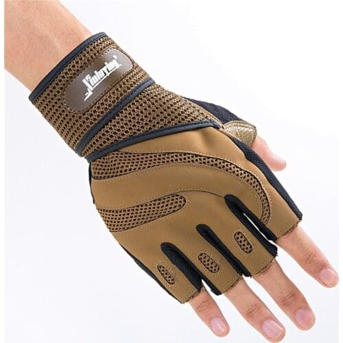 Half Finger Gym Gloves Anti-Slip Bodybuilding Weightlifting Fitness Gloves Crossfit Dumbbell Workout Training Sports Gloves