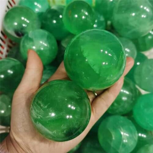 Natural Fluorite Crystal Ball Natural Green Quartz Decoration Home Reiki Ore Energy Stone Healing Mineral