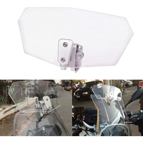 Adjustable Clip On Windshield Windscreen Extension Spoiler Wind Deflector For Universal Motorcycle