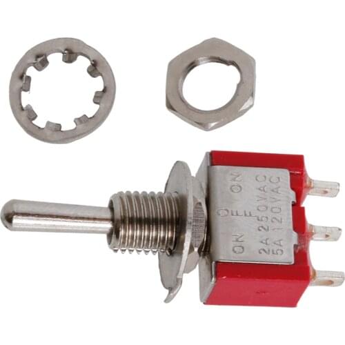 SPDT MTS-103 Red 3Pin ON-OFF-ON 3 Position Mini Toggle Switch AC250V 2A 120V 5A