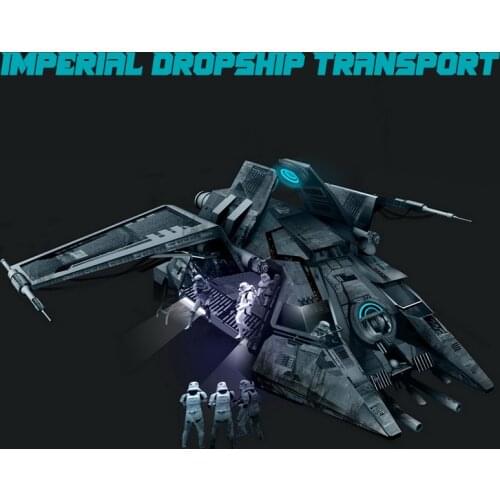 MOC Building Blocks Star Movie Imperial High-tech Dropship Transport Military Weapon Model Toys Gift