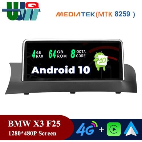 UJQW 2 Din Android 10 Multimedia Autoradio Player With Screen For BMW X3 F25 X4 F26 2010-2017 Wireless Carplay GPS Navi Wifi BT