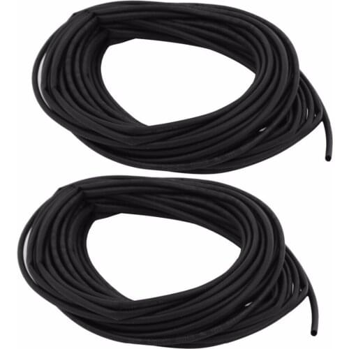 UXCELL 2pcs 2mm Dia Black Polyolefin Heat Shrinkable Tube Shrink Tubing 10m Length for Electric Insulation Hot Sale